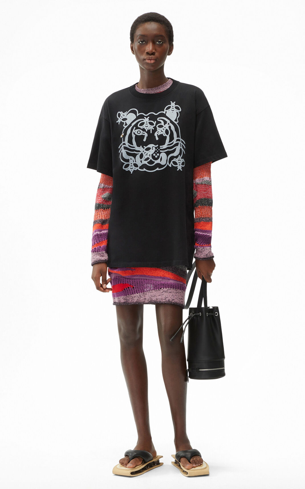 Kenzo Bee a Tiger oversize T Shirt Dam | 58742-QTCE